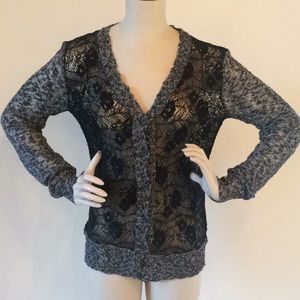 NWOT BKE Boutique lace button front cardigan top